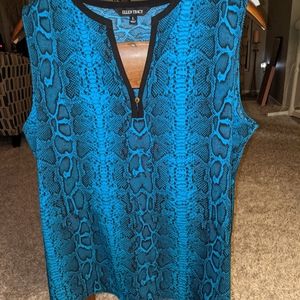 Ellen Tracy Large Blouse Snakeskin